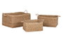 DKD Home Decor Cesta Balines, Set de 3 Piezas de Fibra Natural, Dimensiones 42 x 24 x 54 cm (Largo x Alto x Ancho)
