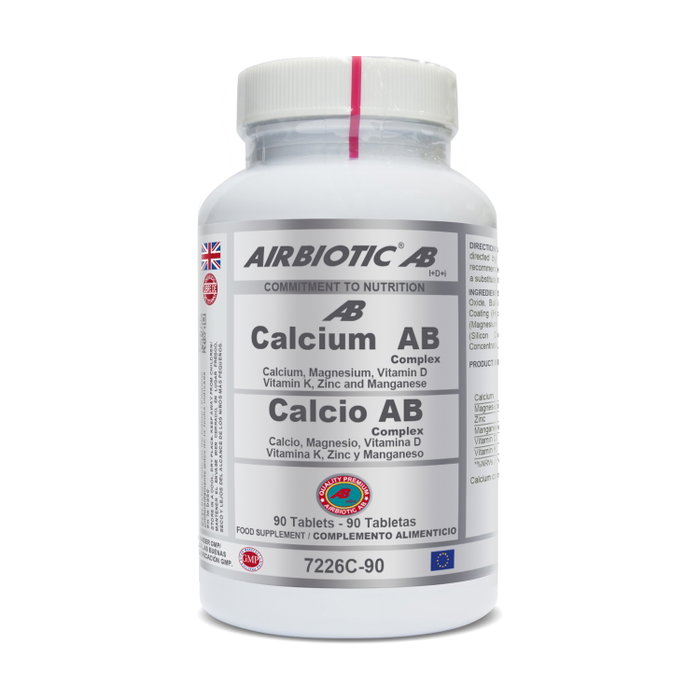 Airbiotic Calcium AB Complex 90 comprimidos, calcio magnesio vitaminas D y K zinc manganeso Airbiotic Calcium AB Complex 90 comprimidos, calcio magnesio vitaminas D y K zinc manganeso
