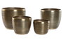 DKD Home Decor Set de 4 Maceteros de Aluminio Dorado 16x16,5x15,5 cm