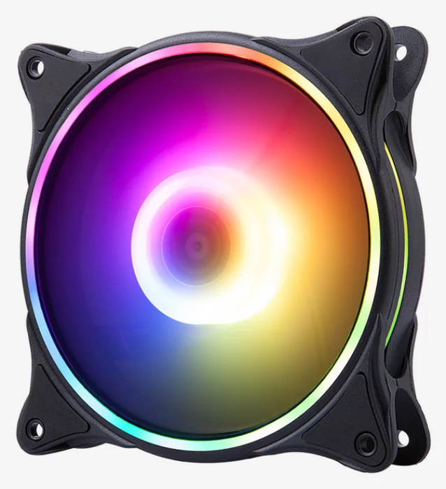 Hiditec Ventilador de caja N18 ARGB 12 cm - Ventilador para PC con iluminación RGB direccionable y control PWM