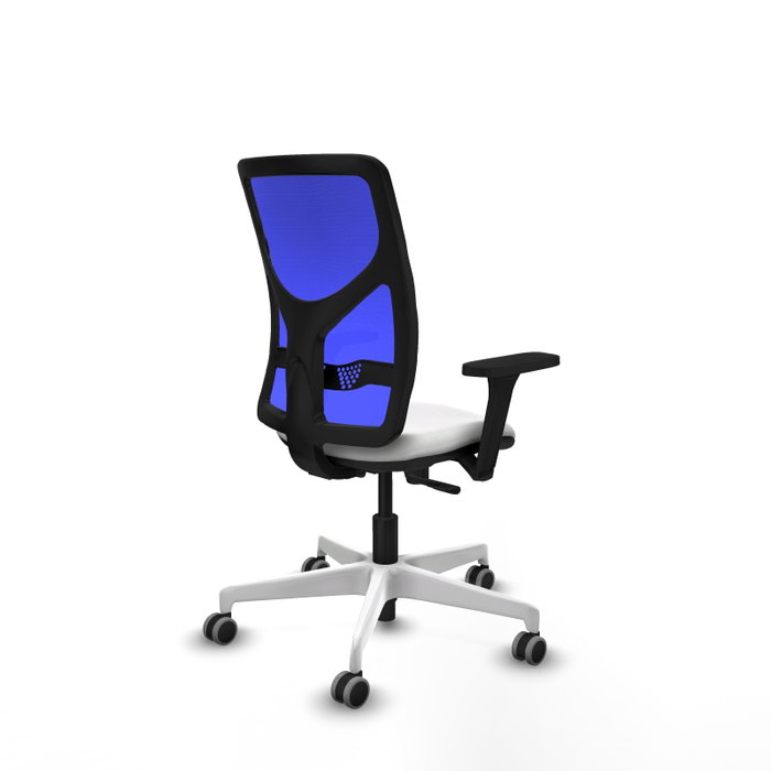 PIQUERAS Y CRESPO Silla de oficina Motilla con mecanismo Sincro, Tela Blanca y Malla Azul PIQUERAS Y CRESPO Silla de oficina Motilla con mecanismo Sincro, Tela Blanca y Malla Azul