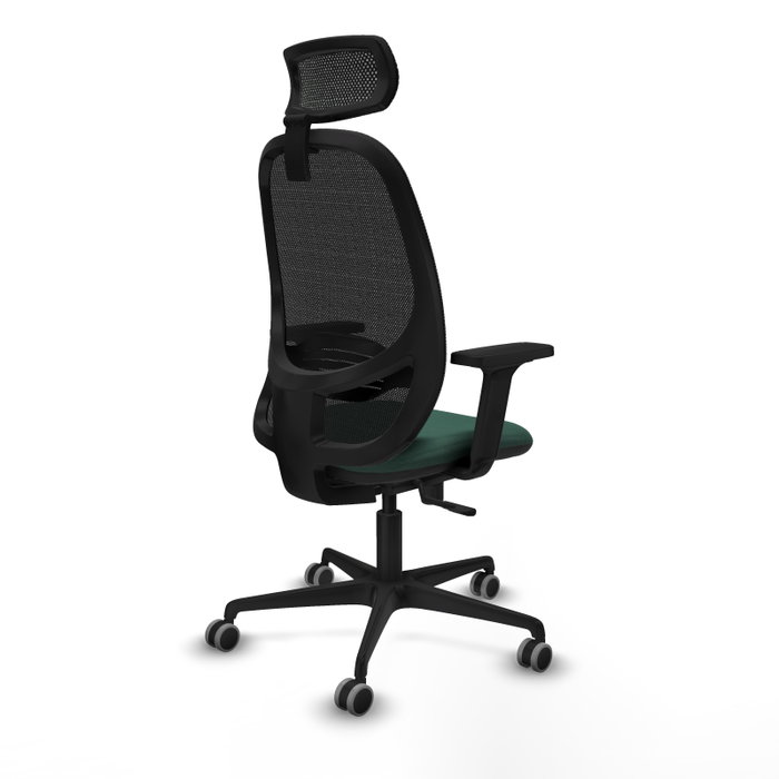 PIQUERAS Y CRESPO Silla de oficina Cilanco con mecanismo Sincro, Verde botella y Negro