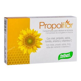 SANTIVERI Propolflor 48 Comprimidos con Própolis, Erísimo y Vitamina C para Garganta y Voz