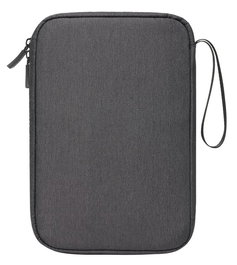 Rivacase Suzuka 5633 Organizador de Viaje Personal, Poliéster rPET Ecológico, Gris, con Cremallera, 9 Lazos Elásticos, Bolsillos de Malla y Correa para Muñeca