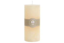 DKD Home Decor Vela Pilar de Cera de Parafina Crema 7x7x15 cm