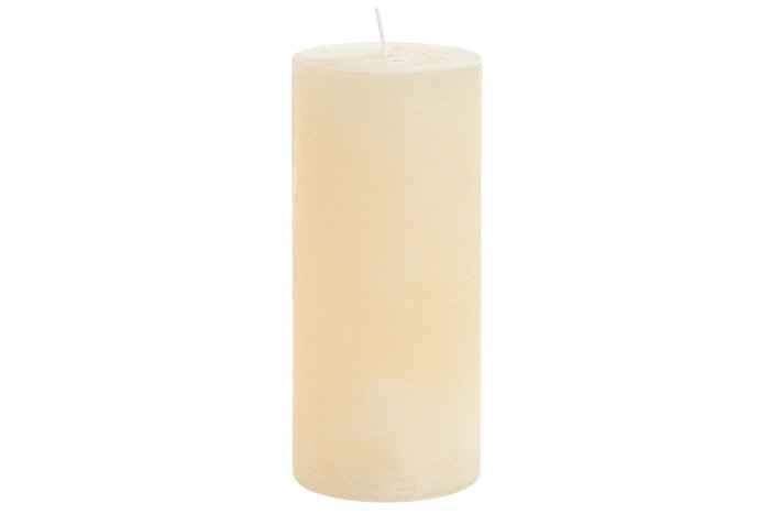 DKD Home Decor Vela Pilar de Cera de Parafina Crema 7x7x15 cm