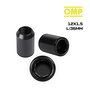 OMP Juego de 4 Tuercas Estrella M12X1.5 Cónico Largo 36mm Negro