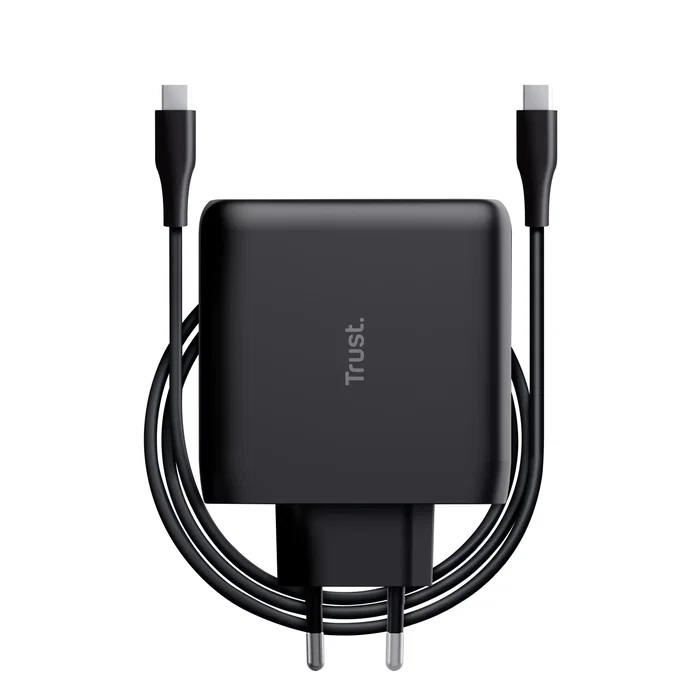 Trust Maxo Cargador de Pared 100W USB-C con Cable 2m, Negro, Universal, PD 3.0, Protección Sobrecarga/Sobrecalentamiento