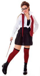 Creaciones Llopis Disfraz Adulto Colegiala Talla M Rojo