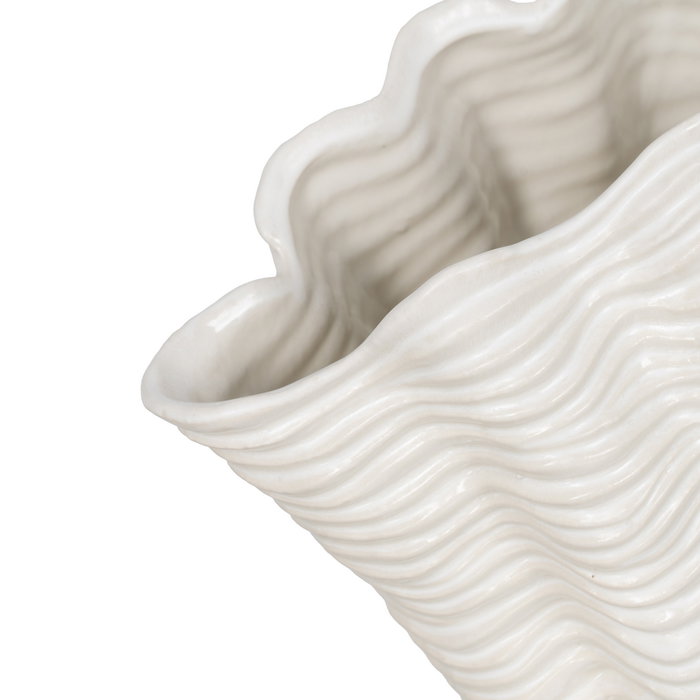 Centro Mesa Crema Cerámica Decoración 49 X 21,50 X 29 cm