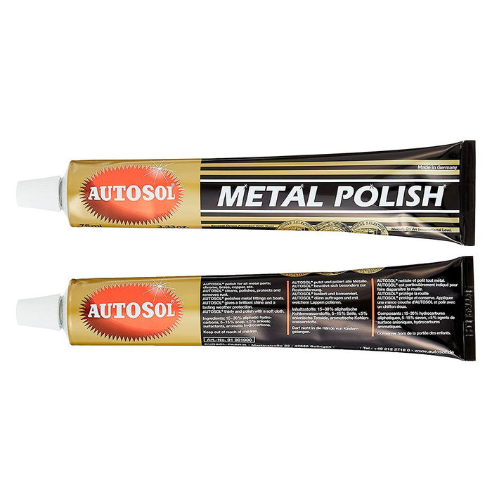 Autosol SOL01001000 Pulimento Para Metales Tubo 75 mL - Limpia, Protege y Da Brillo Duradero