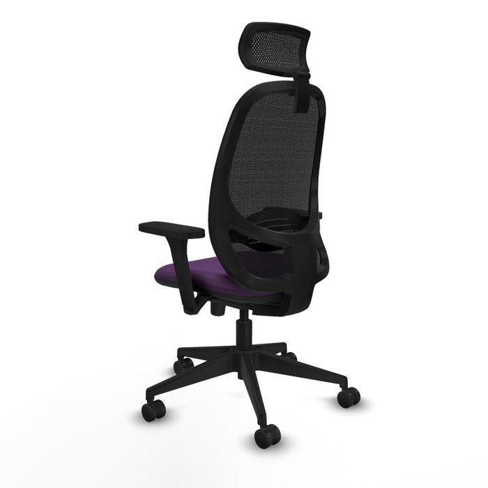 PIQUERAS Y CRESPO Silla de oficina Cilanco con mecanismo Sincro, Morado y Negro