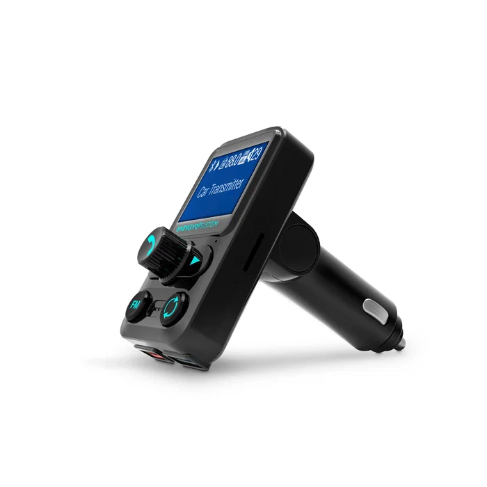 Energy Sistem Car FM Xtra Transmisor FM Bluetooth/USB para Coche con Pantalla LCD 1.4", Radio FM 87.5-108 MHz, Lector MicroSD/SD, Entrada AUX y Manos Libres - Negro