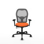 PIQUERAS Y CRESPO Silla de oficina Jorquera con Mecanismo Sincro/Traslack, Tela Naranja y Malla Gris