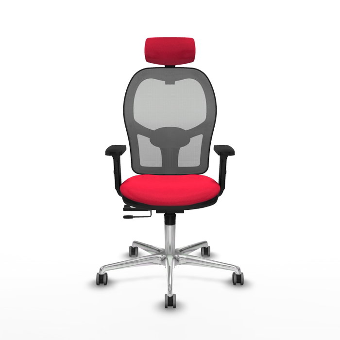 PIQUERAS Y CRESPO Silla de oficina Jorquera con mecanismo Sincro/Traslack, Rojo/Gris PIQUERAS Y CRESPO Silla de oficina Jorquera con mecanismo Sincro/Traslack, Rojo/Gris