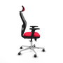 PIQUERAS Y CRESPO Silla de oficina Jorquera con mecanismo Sincro/Traslack, Rojo/Gris
