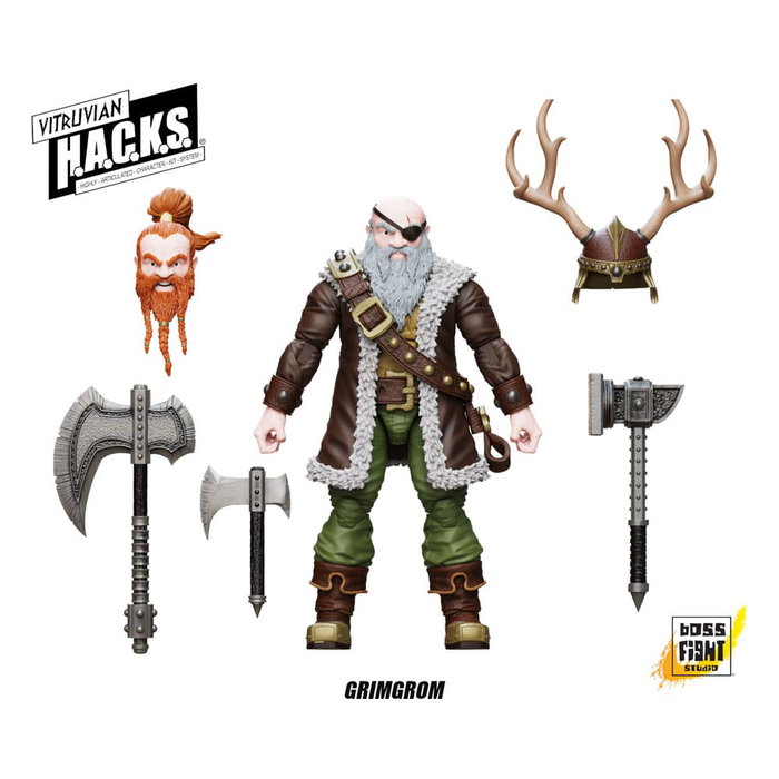 Vitruvian H.A.C.K.S. Figura Dwarf Mercenary Grimgrom
