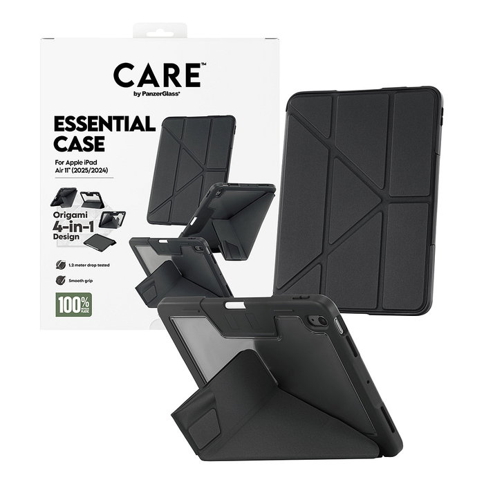 PanzerGlass CARE Essential Case TPU Negro para iPad Air 11 pulgadas (2024-2025) - Funda Compatible con Apple