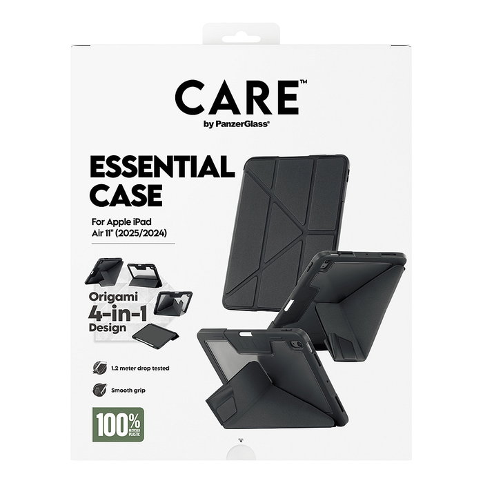 PanzerGlass CARE Essential Case TPU Negro para iPad Air 11 pulgadas (2024-2025) - Funda Compatible con Apple