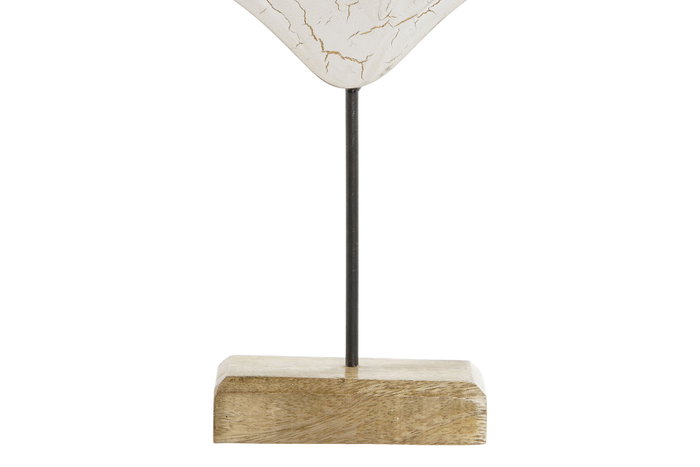 DKD Home Decor Decoración Mango Metal 17x5x29 Concha Blanco