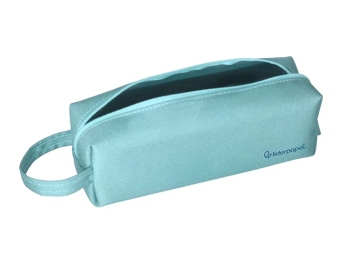 Liderpapel Estuche portatodo Classic rectangular con asa azul celeste