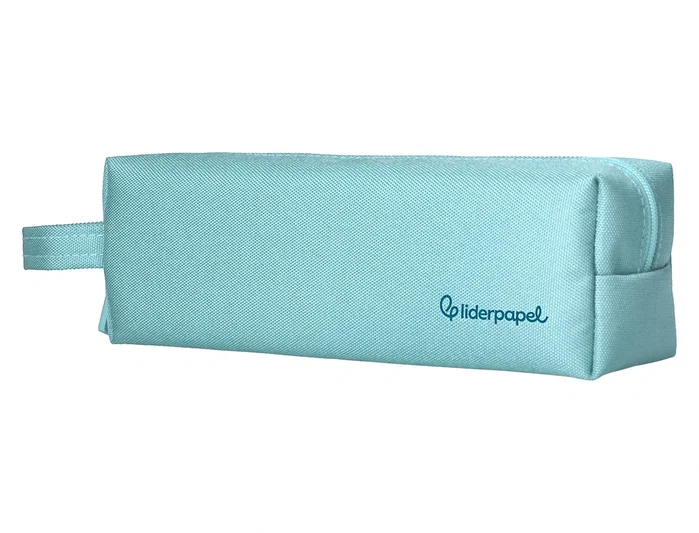 Liderpapel Estuche portatodo Classic rectangular con asa azul celeste