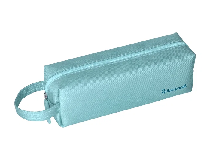 Liderpapel Estuche portatodo Classic rectangular con asa azul celeste