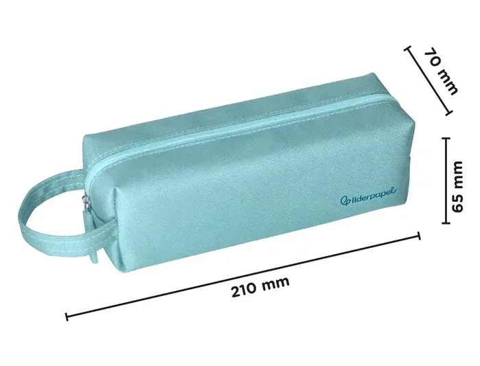 Liderpapel Estuche portatodo Classic rectangular con asa azul celeste