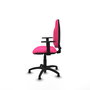 Silla de oficina Algarra con mecanismo Contacto permanente básico tapizada con Similpiel color Rosa. Equipada con Base poliamida negra, Brazos 1Dy Topes