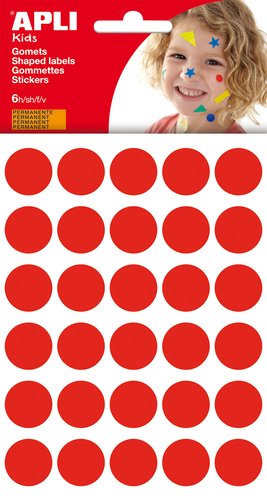 Apli Gomets redondos ø20 mm rojo, 180 uds, blister Apli Gomets redondos ø20 mm rojo, 180 uds, blister