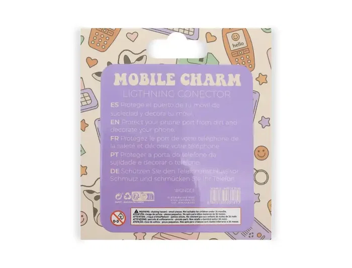 Wondee Mobile Charm Funny Frog Fresa Relámpago - Protector Decorativo para Puertos Type-C/Lightning, 25x10x20 mm