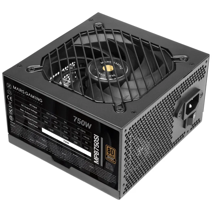 Mars Gaming Fuente de Alimentación MPB750SI 750W ATX 80 Plus Bronze Certificada, Ventilador 120mm Ultra Silencioso (Extreme Silence), Cableado Plano, 7 Años de Garantía Mars Gaming Fuente de Alimentación MPB750SI 750W ATX 80 Plus Bronze Certificada, Ventilador 120mm Ultra Silencioso (Extreme Silence), Cableado Plano, 7 Años de Garantía