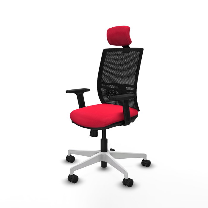 PIQUERAS Y CRESPO Silla de oficina Yunquera con mecanismo Sincro/Traslack, Tela Roja y Malla Negra PIQUERAS Y CRESPO Silla de oficina Yunquera con mecanismo Sincro/Traslack, Tela Roja y Malla Negra