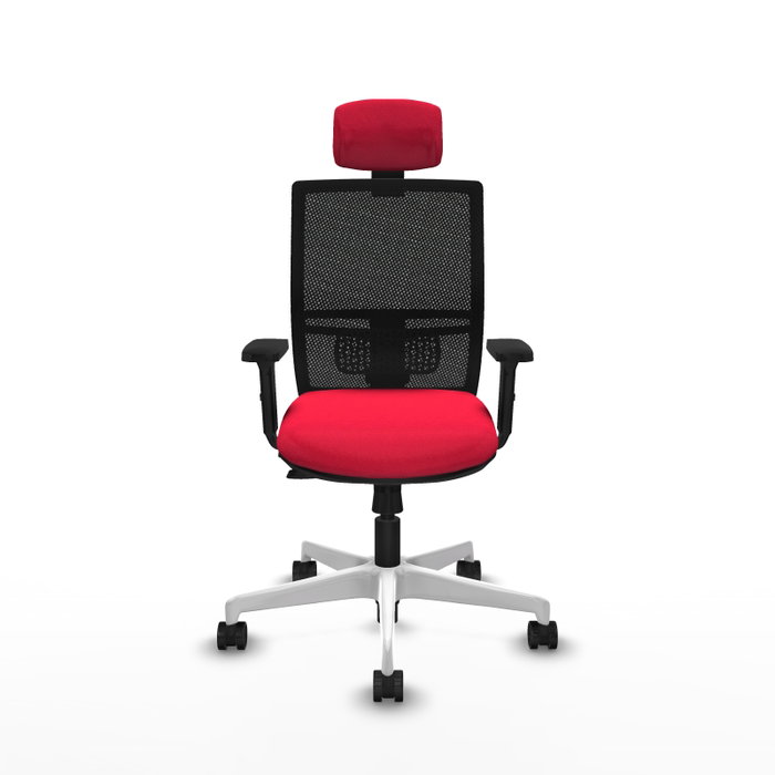 PIQUERAS Y CRESPO Silla de oficina Yunquera con mecanismo Sincro/Traslack, Tela Roja y Malla Negra PIQUERAS Y CRESPO Silla de oficina Yunquera con mecanismo Sincro/Traslack, Tela Roja y Malla Negra