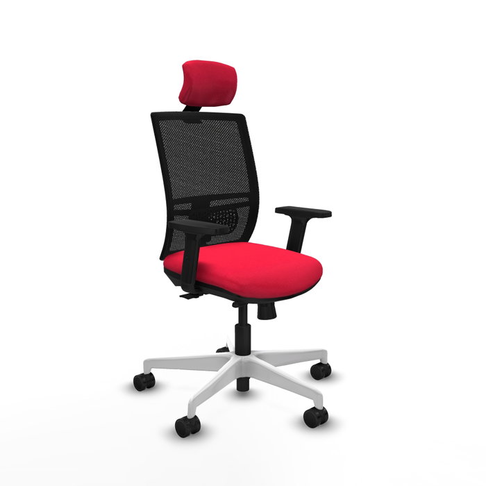 PIQUERAS Y CRESPO Silla de oficina Yunquera con mecanismo Sincro/Traslack, Tela Roja y Malla Negra PIQUERAS Y CRESPO Silla de oficina Yunquera con mecanismo Sincro/Traslack, Tela Roja y Malla Negra