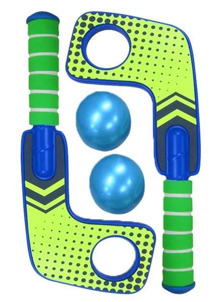 Golden Toys Juego Aqua Hockey de PVC para Piscina y Jardín, 40x25x8 cm, 2 Palas, 1 Bola, Inflador, Edad 6+