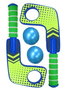 Golden Toys Juego Aqua Hockey de PVC para Piscina y Jardín, 40x25x8 cm, 2 Palas, 1 Bola, Inflador, Edad 6+