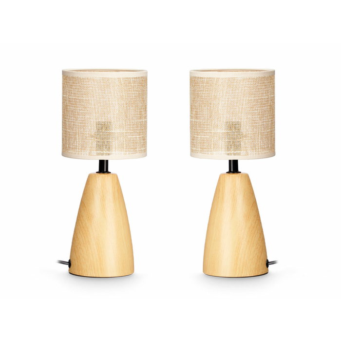 Giftdecor Set de 2 Lámparas de Sobremesa Oval Alta Marrón