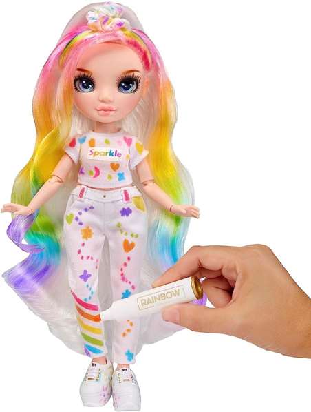 MGA Muñeca Rainbow High Color & Create Ojos Azules con Accesorios, 30,48x25,40x8,13 cm