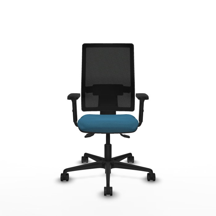 PIQUERAS Y CRESPO Silla de oficina Bormate Verde petróleo y Negro con mecanismo Asincro, Brazos 2D y Lumbar 1D