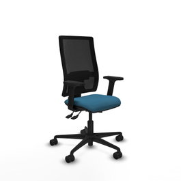 PIQUERAS Y CRESPO Silla de oficina Bormate Verde petróleo y Negro con mecanismo Asincro, Brazos 2D y Lumbar 1D