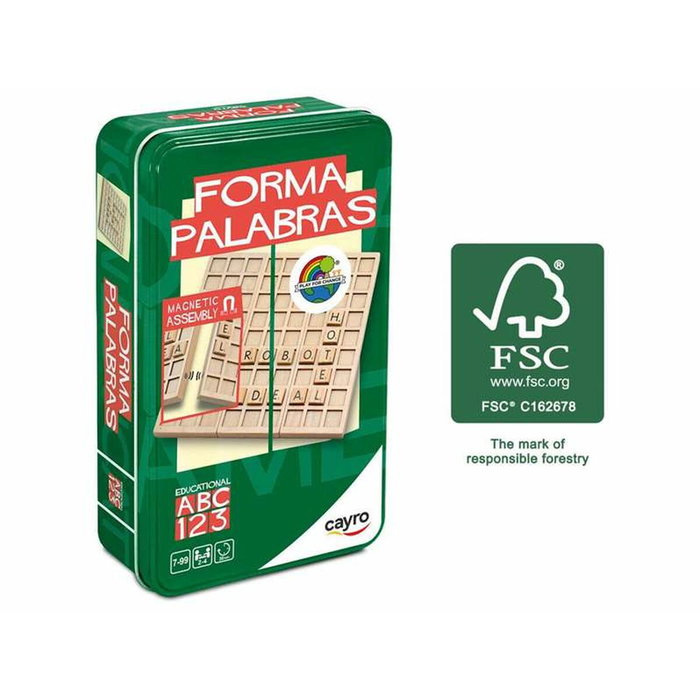 Cayro Juego Formapalabras Travel Metal Box (100 % Madera FSC) Cayro Juego Formapalabras Travel Metal Box (100 % Madera FSC)