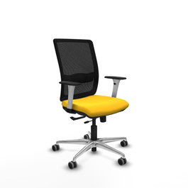 PIQUERAS Y CRESPO Silla de oficina Haches con mecanismo Sincro/Traslack, Amarillo y Negro
