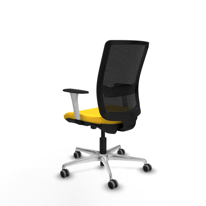 PIQUERAS Y CRESPO Silla de oficina Haches con mecanismo Sincro/Traslack, Amarillo y Negro