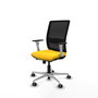 PIQUERAS Y CRESPO Silla de oficina Haches con mecanismo Sincro/Traslack, Amarillo y Negro
