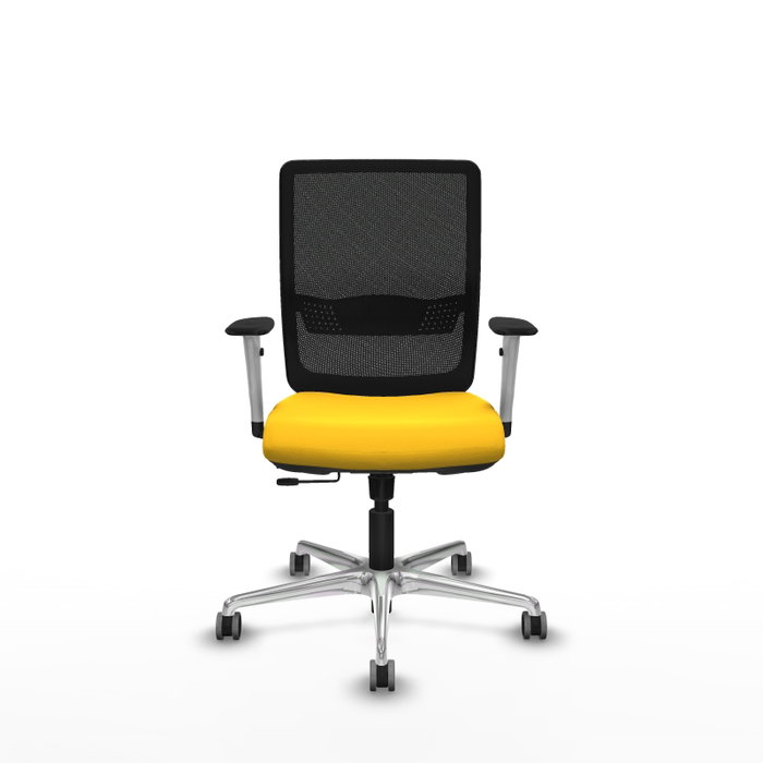 PIQUERAS Y CRESPO Silla de oficina Haches con mecanismo Sincro/Traslack, Amarillo y Negro