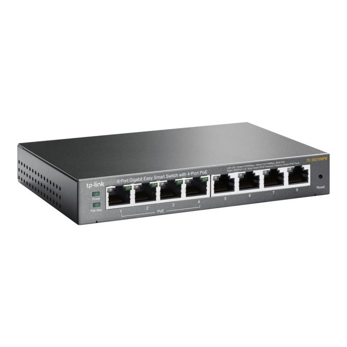 TP-Link TL-SG108PE Switch Gigabit de 8 puertos con 4 puertos PoE+