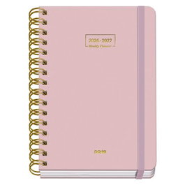Dohe Agenda Escolar Premium A5 Espiral Doble Cartón Forrado Rosa 2026-2027