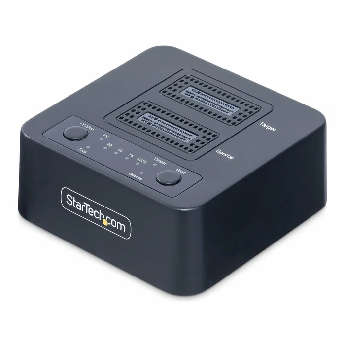 StarTech.com Docking Station USB-C 3.2 20Gbps Duplicador Clonador Autónomo 1:1 NVMe M.2 SSD 90GBpm 2 Bahías StarTech.com Docking Station USB-C 3.2 20Gbps Duplicador Clonador Autónomo 1:1 NVMe M.2 SSD 90GBpm 2 Bahías