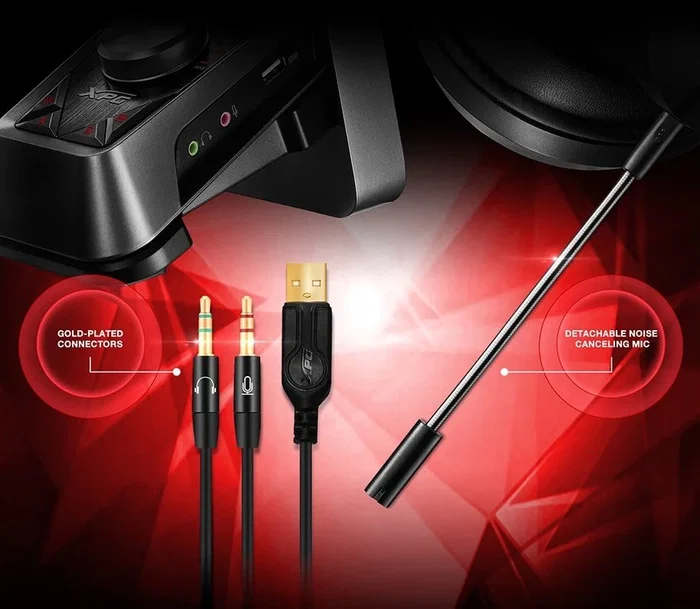 Adata XPG EMIX H30 SE Auriculares Gaming con Micrófono y Amplificador, Negro y Rojo